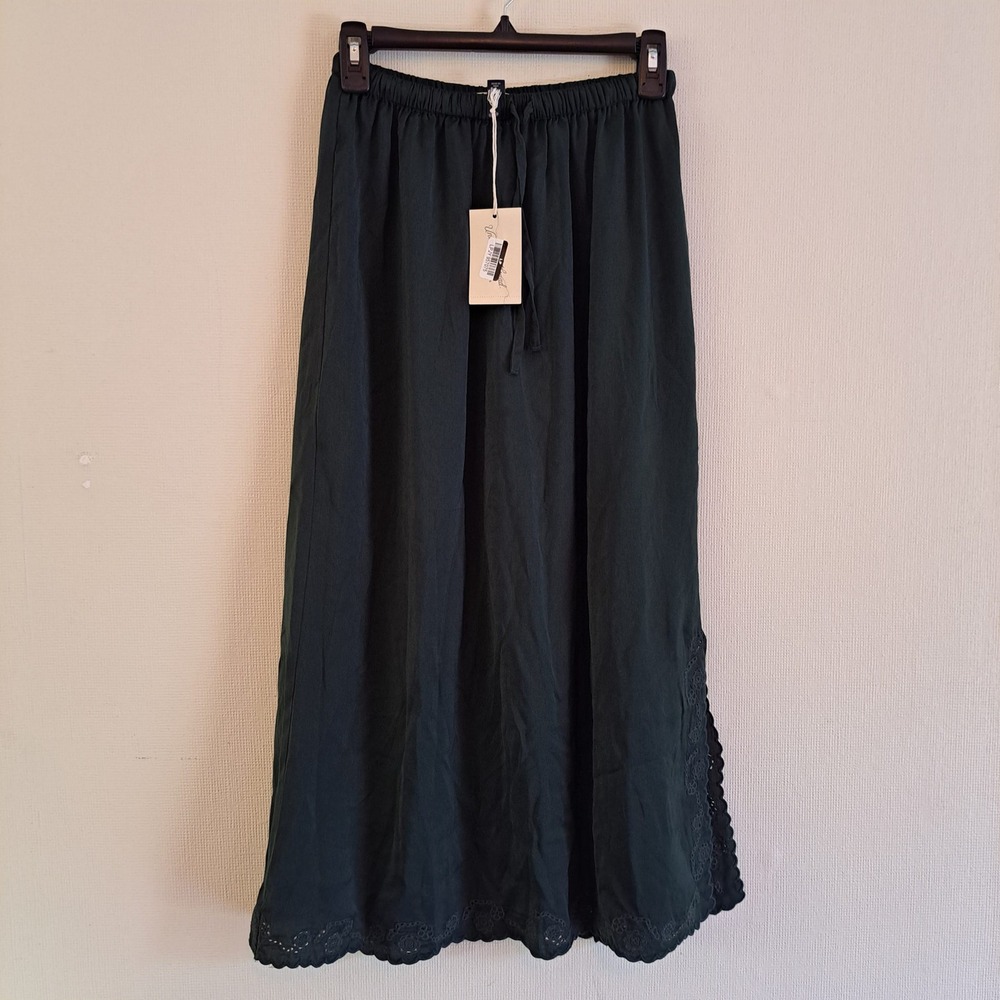 Women's Cutwork Midi A-Line Skirt - Universal Thread Dark Green L 1010-280-B42